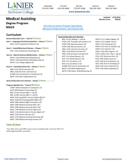 Medical Assisting - Lanier Technical College