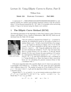 Co hen and Lenstra y2 = x3 + ax + b and that P /= &plusmn;Q