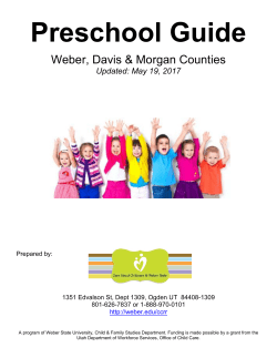 Preschool Guide - Weber State University