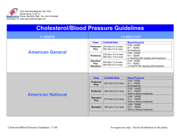 Cholesterol/Blood Pressure Guidelines