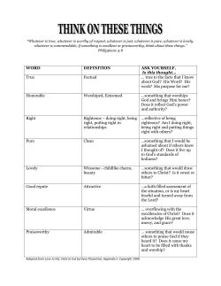 Think on These Things Chart