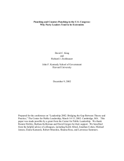 Punching and Counter-Punching in the U.S. Congress: Why Party