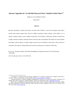 Is sell side research more valuable in bad times? Internet appendix