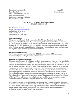 1 Department of Anthropology Spring 2014 Kaprielian Hall Course