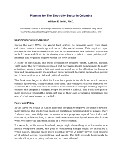 Planning for The Electricity Sector in Colombia