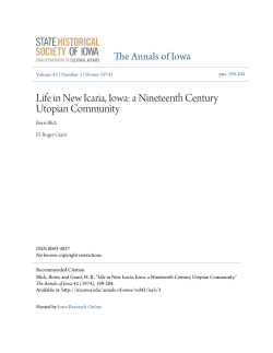 Life in New Icaria, Iowa: a Nineteenth Century Utopian Community