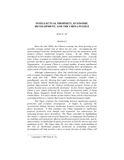 intellectual property, economic development, and the china puzzle