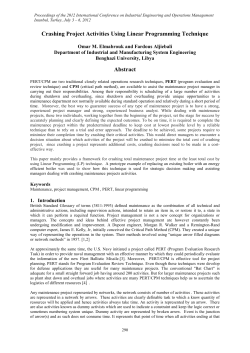 Maintenance Management through PERT and CPM