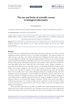 The use and limits of scientific names in biological
