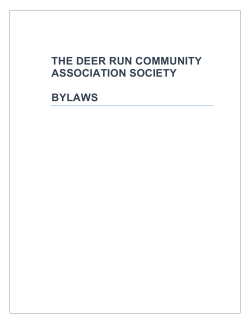 DRCA Proposed ByLaws 2016a - Deer Run Community Association