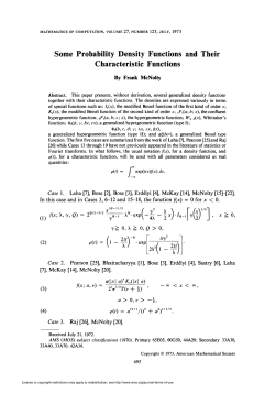 Some Probability Density Functions and Their Characteristic Functions