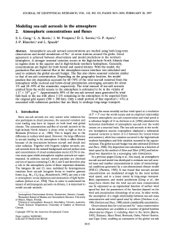 Modeling seaт&bull;`salt aerosols in the atmosphere: 2. Atmospheric