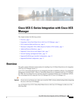 Cisco UCS C-Series Integration with Cisco UCS Manager