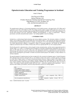 Optoelectronics Education and Training Programmes in