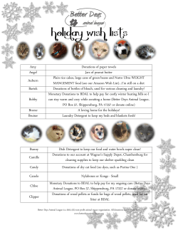 Amy Donations of paper towels Angel Jars of peanut butter Auburn