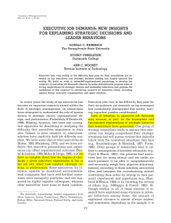 executive job demands: new insights for explaining strategic