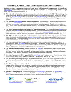 Ten Reasons to Oppose &ldquo;An Act Prohibiting Discrimination in State