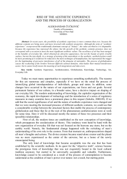 rise of the aesthetic experience and the process of globalization