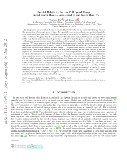 Special Relativity for the Full Speed Range-