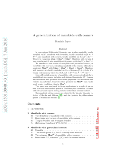 A generalization of manifolds with corners