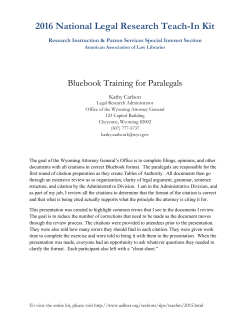 Bluebook Training for Paralegals