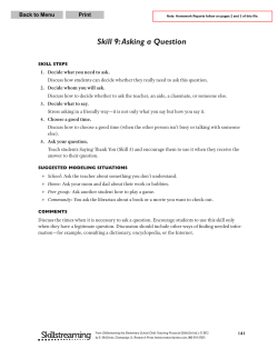 Skill 9: Asking a Question