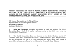 KEYNOTE ADDRESS BY MR. HENRY K. ROTICH, CABINET