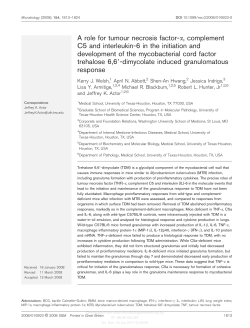A role for tumour necrosis factor-a, complement C5 and interleukin