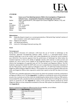 1 Future use of Text-Matching Systems