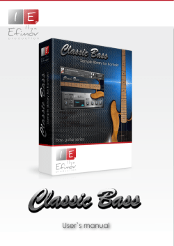 Ilya Efimov Classic Bass User`s Manual