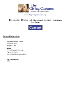 My Life My Choice - A Division of Justice Resource Institute