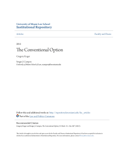 The Conventional Option - University of Miami School of Law