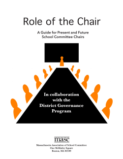 Role of the Chair - Massachusetts Association of School Committees