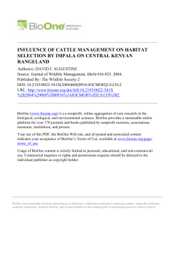 influence of cattle management on habitat selection by impala on