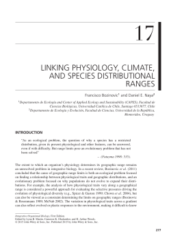 Linking Physiology, Climate, and Species Distributional Ranges