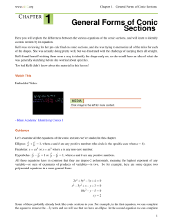 General Forms of Conic Sections