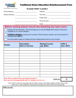 CFL@HOME Reimbursement Form
