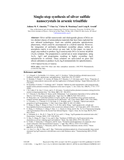 Single-step synthesis of silver sulfide nanocrystals in arsenic trisulfide