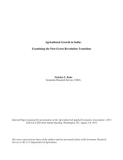 Agricultural Growth in India: Examining the Post