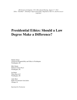 10.3 Presidential Ethics: Should a Law Degree Make a Difference?