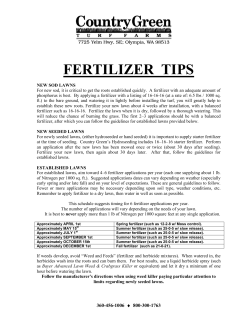 FERTILIZER TIPS - Country Green Turf Farms
