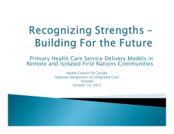 Health Services Delivery Models in Remote and Isolated First