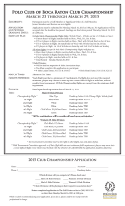 Polo Club of Boca Raton Club Championship March 23 through
