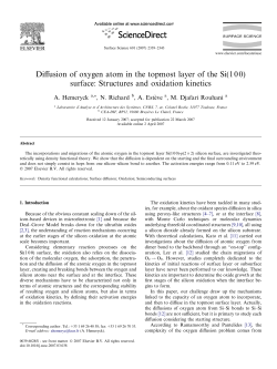 Diffusion of oxygen atom in the topmost layer of the Si - LAAS-CNRS