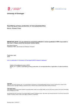 University of Groningen Quantifying primary production of