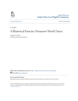 A Rhetorical Exercise: Persuasive Word Choice