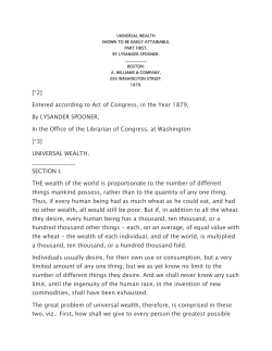 Universal Wealth Sown to be Easily Attainable, Part First