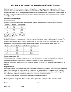 the Recreational Sports Personal Training Program!