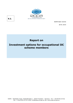 Report on Investment options for occupational - eiopa