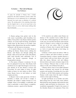 To Kalon &ndash; The Call of Beauty